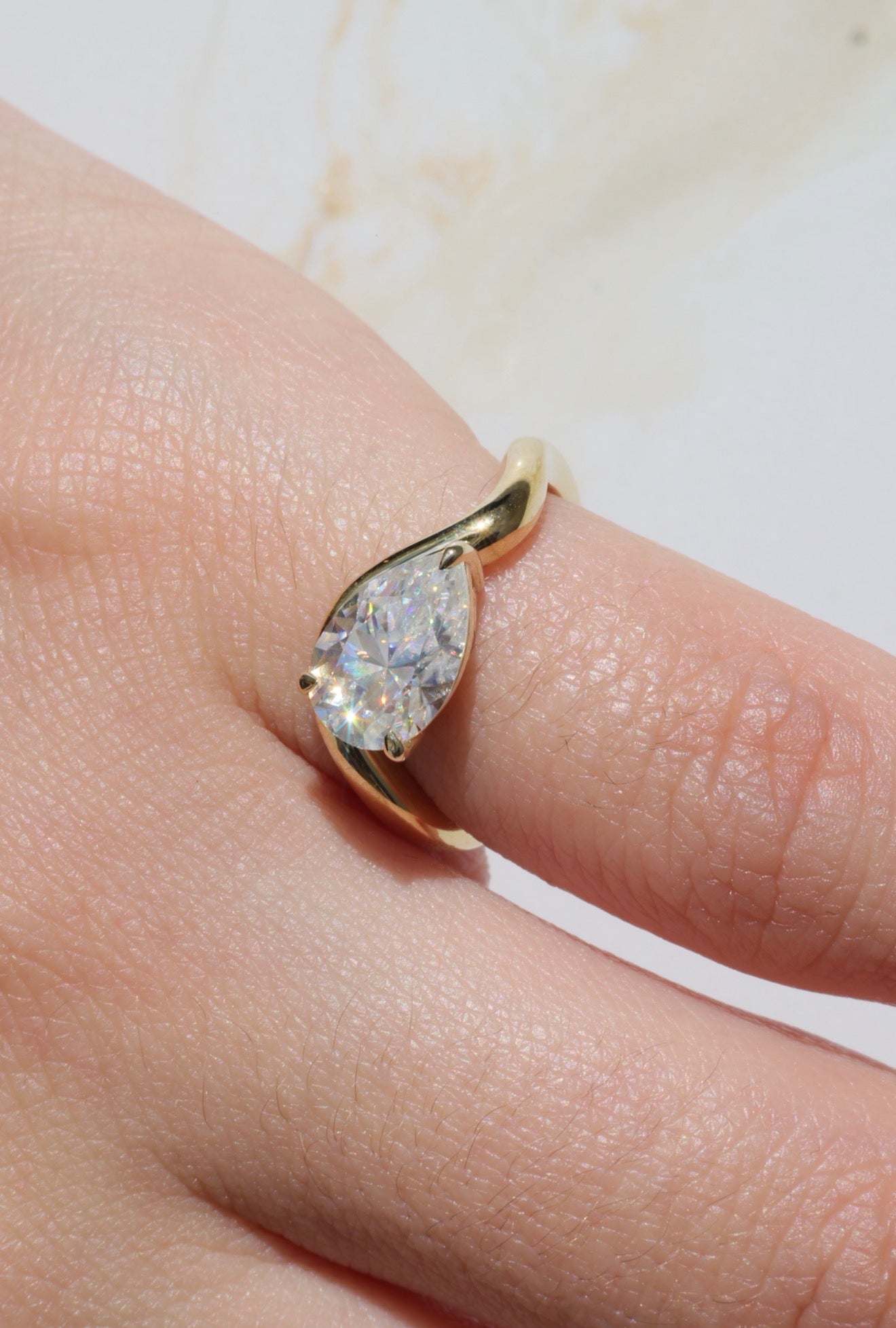 Pear pinky ring