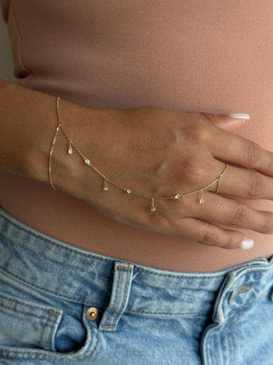 Diamond water fall hand chain