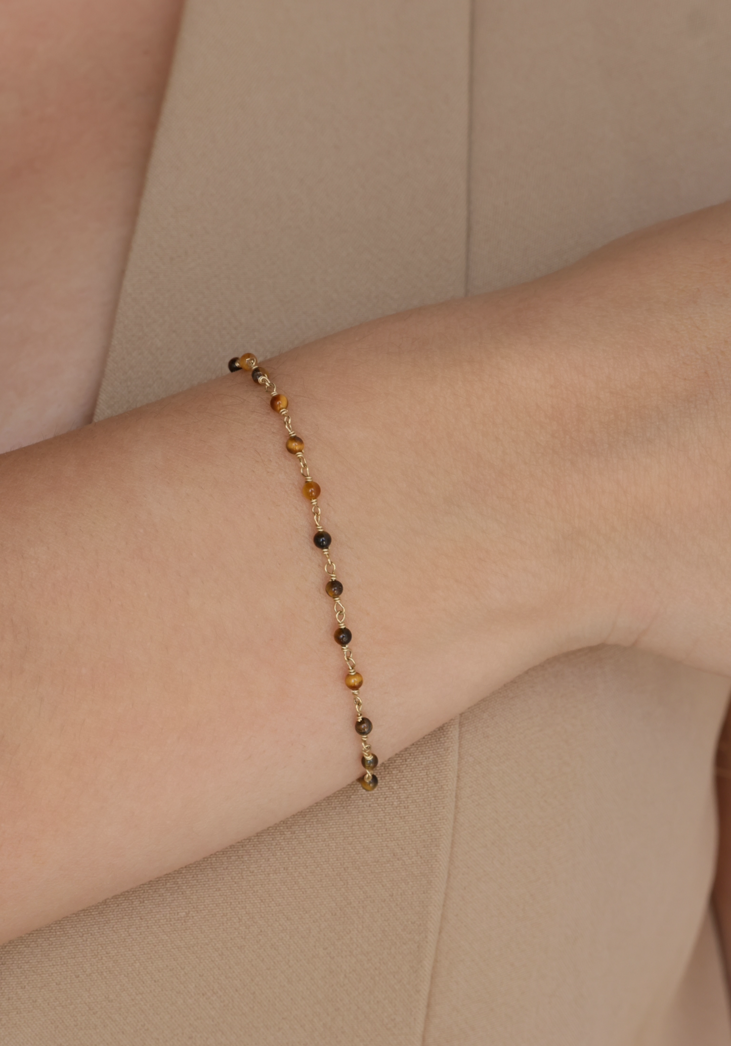Brown real stone bracelet
