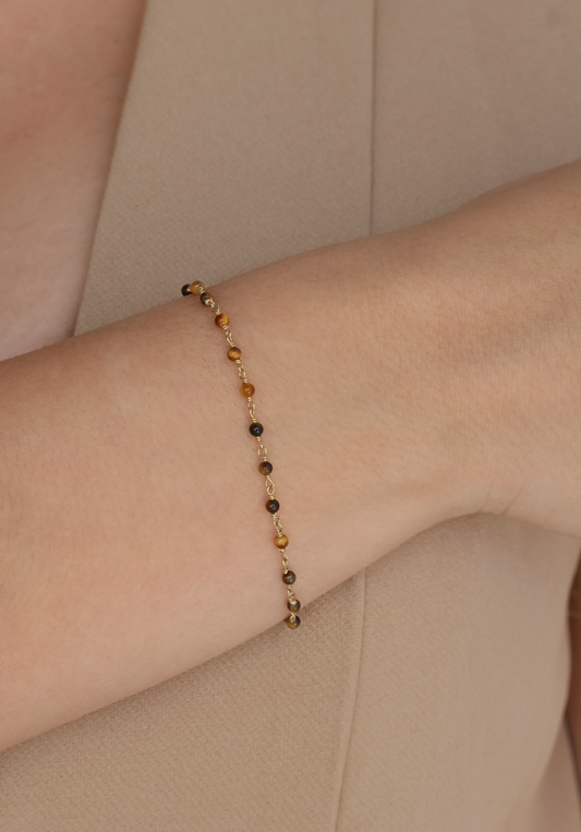 Brown real stone bracelet
