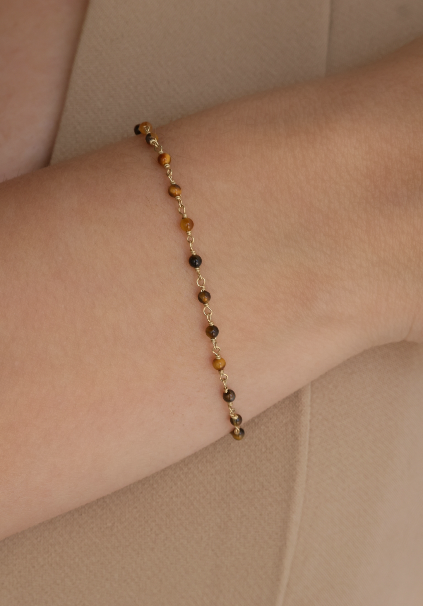 Brown real stone bracelet