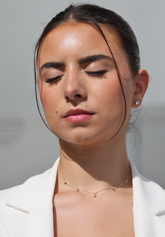 14k soft crosses necklace