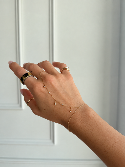Diamond water fall hand chain
